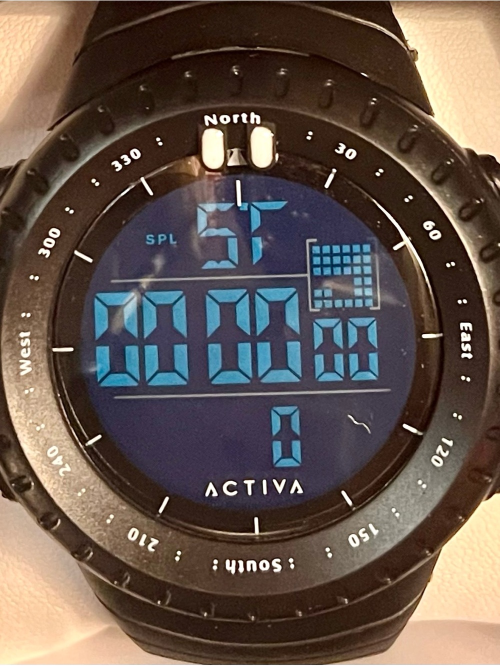 Ativa Black Digital Sports Watch with Blue LCD
